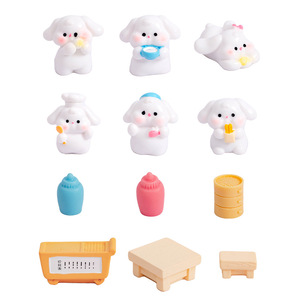 Dp Miniatura de puesto de desayunos para perros, accesorios de resina para casa de muñecas con panecillas y patatas fritas - Product Image 5