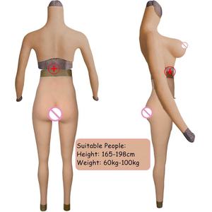 Ensemble de chatte en Silicone croisé, soutien-gorge en Gel de silicium complet, Costume séparé des faux seins rebondies et des faux pantalons de vagin 5 pièces - Product Image 4