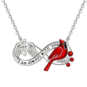 Nuevo colgante de collar de 8 pájaros con símbolo infinito con alas de Ángel Cardenal de moda-Collares colgantes de moda con estilo - Product Image 1