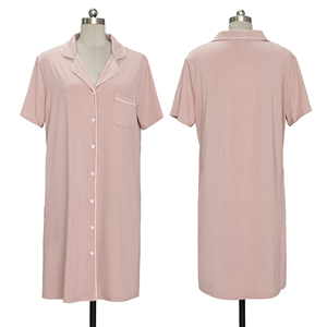 Camicie <span class=keywords><strong>da</strong></span> <span class=keywords><strong>Notte</strong></span> a Maniche Corte per Donne, Pigiama con Bottoni, Abito <span class=keywords><strong>da</strong></span> <span class=keywords><strong>Notte</strong></span> in <span class=keywords><strong>Viscosa</strong></span> di Bambù - Product Image 3