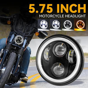 Xtx 5.75 Inch Front LED Motorcycle Headlight for Off-road Vehicles Full Round 4 Beads 60W with Angel Eyes 1 Year Warranty - Product Image 1