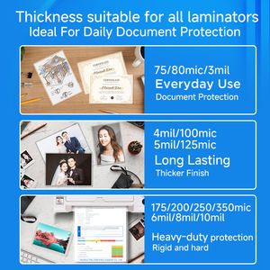 Vente flash : Film de plastification haute transparence A4, feuilles de plastification thermique A3, pochettes de plastification brillantes et mates en EVA - Product Image 5