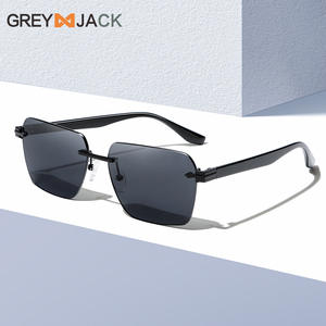 Gafas de sol sin marco Greyjack para mujer, montura metálica, lentes de PC, UV400, ligeras, para conducir, protección solar - Product Image 5