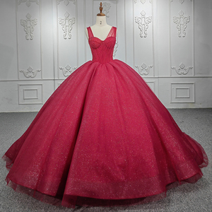 Robe de soirée rouge sans manches à bretelles spaghetti pour mariage Jancember 9948-1 - Product Image 3