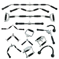 Ensemble de poignées de gym robustes chromées, accessoires multifonctionnels confortables pour machine à câble, pour l'entraînement musculaire
