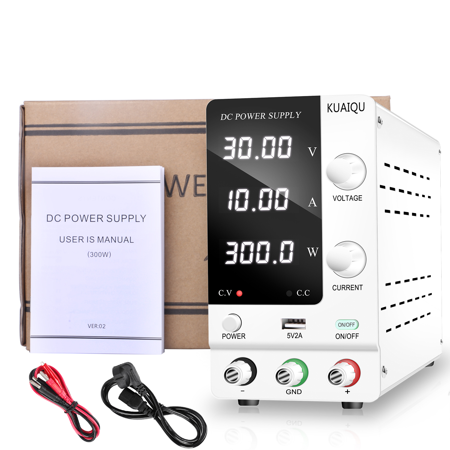 IKococater SPPS-C3010 安定化電源 0-30V 0-10A KUAIQU 60V 120V DC Adjustable DC Power Supply for Lab Use – KUAIQU