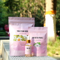 Kit de Soins Féminins Naturels à Base de Plantes Marque Blanche avec Perles Yoni, Herbes pour Bain de Vapeur Yoni et Huile Yoni pour l'Équilibre du pH