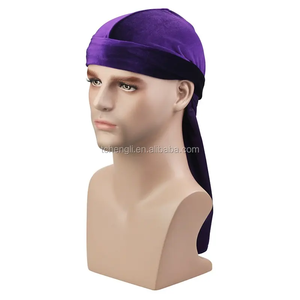 Vente en gros Unisexe extra Long Bretelles Velours <span class=keywords><strong>Vert</strong></span> Olive Du Rag <span class=keywords><strong>Durag</strong></span> - Product Image 4