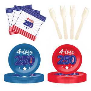 DAMAI - Juego de Artículos para Fiesta del 4 de Julio, Kit con Temática Patriótica para Decoraciones del Día de la Independencia y Día de las Elecciones, Decoraciones para Fiestas, para 8 Personas - Product Image 4