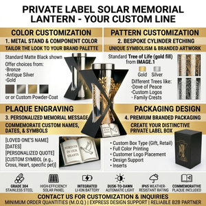 Lanterne solaire <span class=keywords><strong>LED</strong></span> pour tombes Znicz Solarny SOLAR METAL X, lanterne funéraire noire et argentée, lumière commémorative - Product Image 4