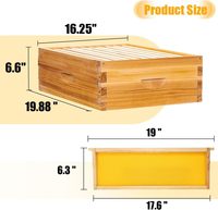 Ruche à 10 cadres complète, kit de ruche avec cire d'abeille, incluant cadres et feuilles de fondation, pour tous les niveaux d'apiculture