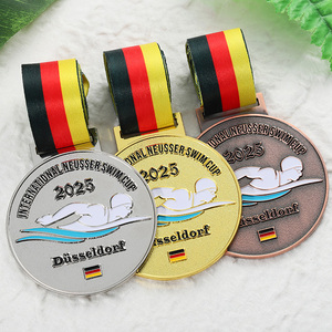 Manufacturer Custom Medal Metal Zinc Alloy Swim Swimming Award Sports Medals with Ribbon for Youth Team Competition Club <strong>Gift</strong> - Product Image 5