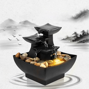 Novedades 2026, Decoración para el Hogar, Fuente de Agua de Mesa de 3 Niveles para Relajación, con Rocas Naturales y Luz LED - Product Image 3