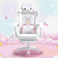 Chaise de jeu ergonomique en cuir personnalisé de haute qualité mignon blanc jaune pour les filles chaise de jeu inclinable tournante bureau Silla Gamer