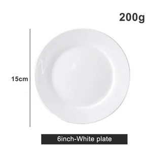 Ceramic Factory Wholesale Luxury Gold Rim White Bone China Flat Plate Dinnerware 6/7/8/10 Inch Ceramic Dinner Plate