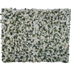 2023 neue 8 x8ft weiße Rose Blume Hintergrund 5D Roll Up Daisy, Gypsophila, eine Vielzahl von grünen Pflanzen, hochwertige Blumen wand