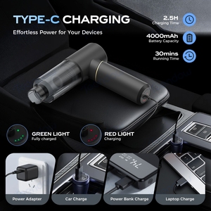 <span class=keywords><strong>Aspirateur</strong></span> à main sans fil pour voiture Teendow VAC105 4-en-1 multi-modes rechargeable, forte aspiration 15Kpa, filtration HEPA - Product Image 3