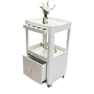 Carrito de Salón de Diseño Moderno con Cajón Grande y Estante Abierto para <span class=keywords><strong>Spa</strong></span> y Salón, Estructura Resistente con Ruedas - Product Image 6