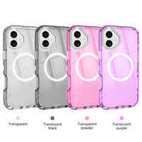 Coque de protection transparente magnétique antichoc 3 en 1 couleur néon pour iPhone 16 15 13 12 14 Pro Max, compatible avec la charge sans fil