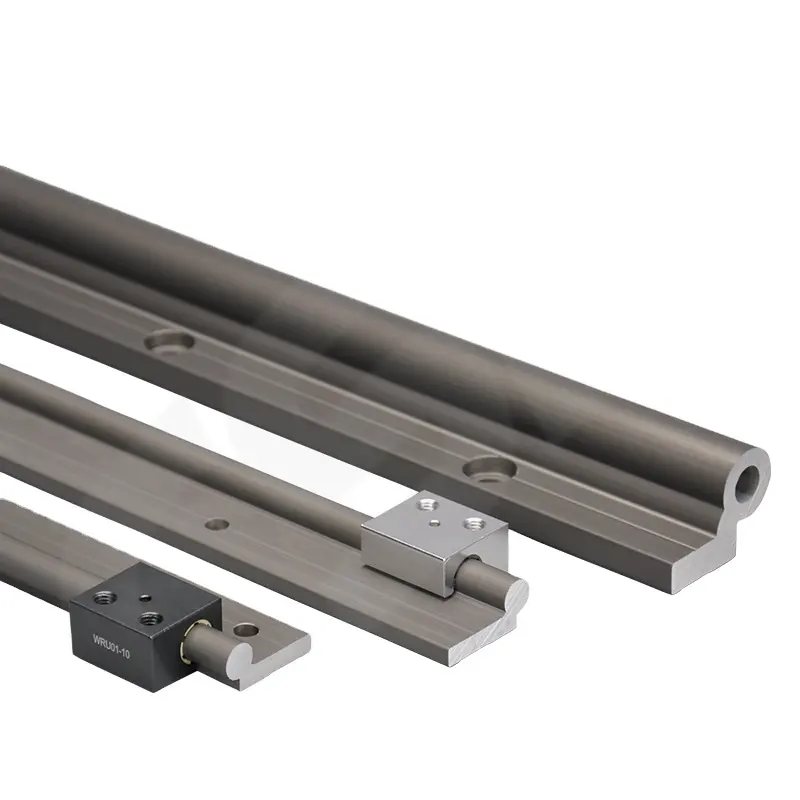 Single guide rails made of aluminum Hard anodized surface WR01Single round linear guide rails diameter 16mm with mounting holes