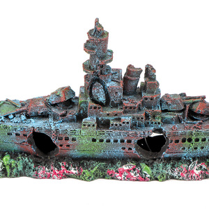 Decorazioni per Acquario a Forma di Nave, Ornamenti per Paesaggistica, Nave Affondata, Decorazione per Acquario, Grotta e Nave in Distress - Product Image 3