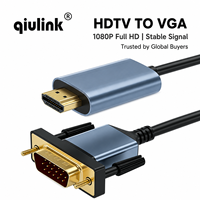 Cable HDMI a VGA de 2 Metros, 1080P, Full HD, Adaptador HDTV a VGA, Conexión Plug and Play para Laptop, PC, Monitor, Proyector, TV