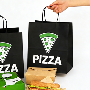 Bolsa <span class=keywords><strong>de</strong></span> Papel Kraft Marrón con Logotipo Personalizado |   Asas Reforzadas y 100% Reciclables |   Empaques al por Mayor para Venta al Público y Comida para Llevar - Product Image 2