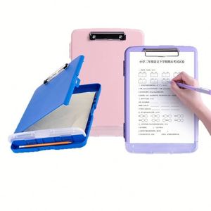 Waterproof Document A4 With <b>Pen</b> Slot Multi Functional Paper Storage Archive Box Plastic Writing Board Clip - Product Image 1