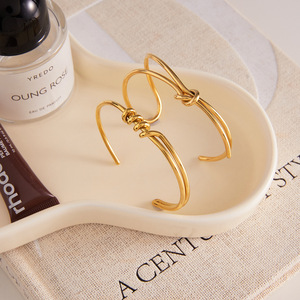 Minimalist Gold Tone Bowknot <b>Bracelet</b> <b>Set</b> Unisex Jewelry Yiwu Origin Line Design - Product Image 4