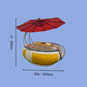 CEYU Lussuoso Pontone Elettrico in Vetroresina per 6 Persone BBF-112, Diametro 2,4m, per Lago e <span class=keywords><strong>Mare</strong></span>, Ideale per Feste e Barbecue - Product Image 2