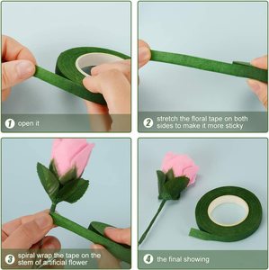 Lixsun, cintas florales de 1/2 pulgadas de ancho, envoltura de ramo de flores, cinta adhesiva impermeable para ramo de boda, envoltura de tallo, proyectos artesanales - Product Image 4
