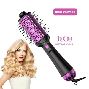 035 professione oro bianco 1000W spazzole per capelli ad aria calda rivestimento in ceramica a ioni negativi spazzola per asciugacapelli in un solo passaggio - Product Image 3