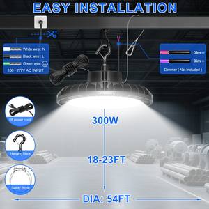 Stock US 100-300W 200 Watt IP65 Industrial Lampara Hi Bay Lamp Warehouse Highbay Ufo <b>Light</b> High Bay Led for Gym Garage - Product Image 5