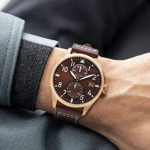 Montre de luxe multifonctionnelle avec chronographe, design vintage, mouvement mécanique, montre de créateur personnalisée, montre de luxe pour homme - Product Image 2