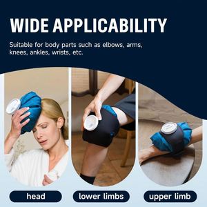 Reusable Injury <b>Ice</b> <b>Packs</b>, Covered Cold <b>Packs</b>, Cold and Hot Therapy Bands with Elastic Breathable Supportive Wraps - Product Image 4