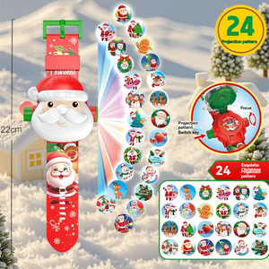 New 3D Phát Sáng Chiếu Đèn Pin Đồ Chơi Trẻ Em Giáng Sinh Carroon Mô Hình Máy Chiếu Đồng Hồ <span class=keywords><strong>Torch</strong></span> Ánh Sáng Món Quà Giáng Sinh Cho Trẻ Em - Product Image 6