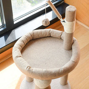 Kinghon 4 In1 Small <b>Cat</b> <b>Tree</b> Natural Sisal <b>Scratching</b> <b>Post</b> with Tower and Track Ball Soft Perch Bed <b>Cat</b> <b>Tree</b> - Product Image 4