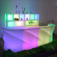 Ensemble table et chaises lumineuses modernes portables en acier inoxydable avec LED RGBW, étanche IP65, mobilier d'extérieur pour événements et mariages