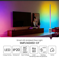 Lampu Atmosfer Lantai RGB Cerdas DC24V IP20 Dapat Diredupkan Kontrol Aplikasi Seluler Dekorasi Ritme Musik Natal Dalam Ruangan