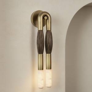 Lámpara de Pared de Cobre Personalizada, Diseño de Lujo Ligero, Simple, para Hogar, Oficina y Dormitorio, Creativa, para Cabecera de Hotel - Product Image 1