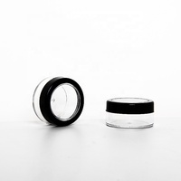 Mini pot en plastique PS pour crème, lotion, échantillon transparent, blanc, noir, avec couvercle à vis, capacité de 10 g pour cosmétiques, crème pour les yeux, rouge à lèvres