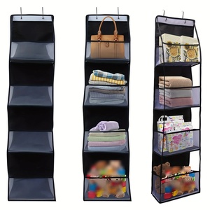 Organisateur de rangement suspendu multi-couches en maille pour vêtements, multi-usages, pour porte de placard, organisateur mural en tissu pour la maison - Product Image 2