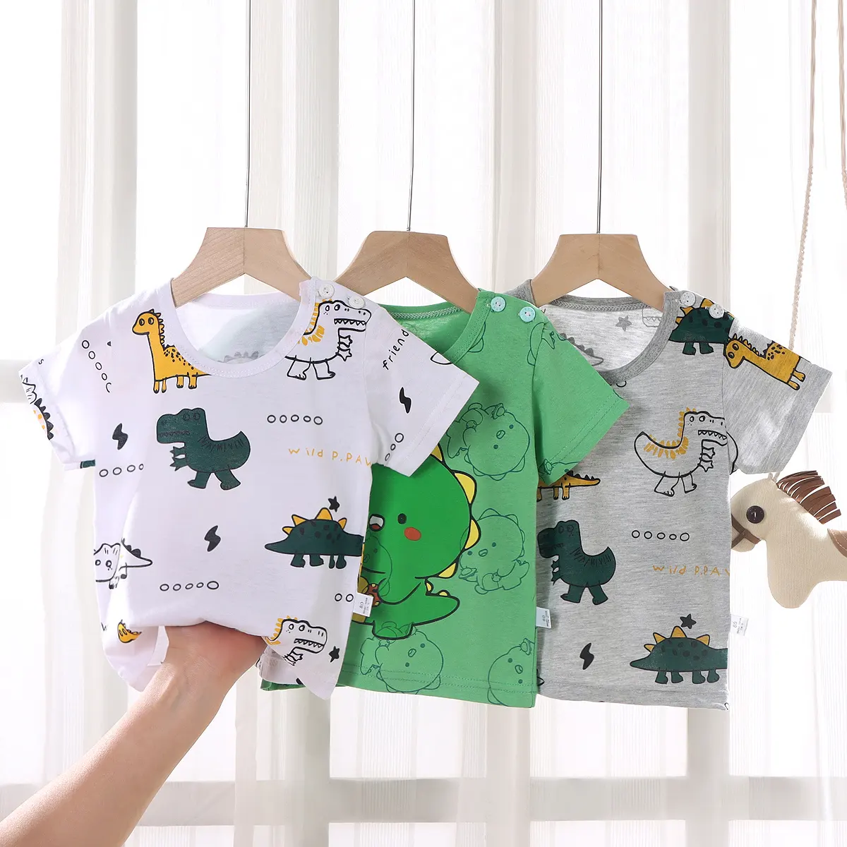 2022 summer children's clothing new style boys and girls fashion print kids baby cotton t shirt