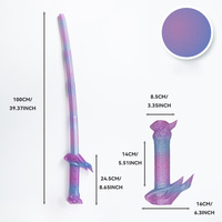 Pedang Katana Teleskopik Cetak 3D, Mainan Pedang Plastik untuk Melempar dengan Gravitasi, Senjata Dekompresi untuk Penggemar Anime dan Pendekar