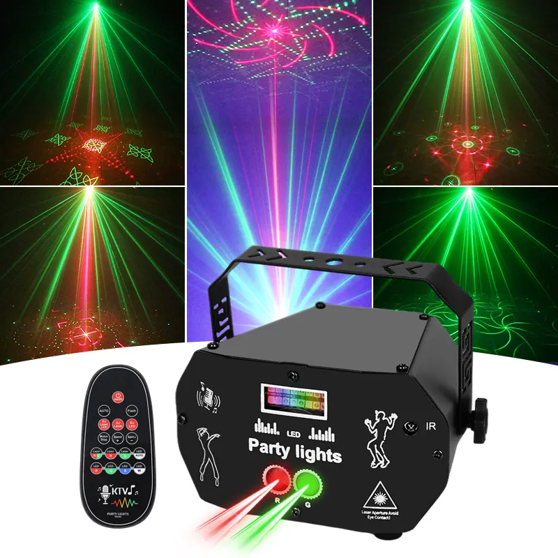 Hot sale 3 in 1 lazer lamp RGB beam projector sound activated dj laser lights LED strobe party light for Holiday Parties