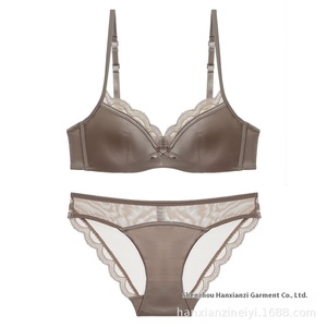 TJ nuovo modello solido puro desiderio Sexy grande busto minimizzatore in pizzo lucido sottile reggiseno francese Set reggiseno - Product Image 4