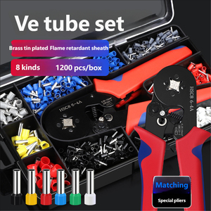 ชุดเครื่องมือจีบสายไฟแบบท่อ มาตรฐานอุตสาหกรรม DIY OEM จำนวน 800 1200 1800 ชิ้น 6 4A เหล็กกล้าคาร์บอน พร้อมกล่องและคีมจีบสายไฟ - Product Image 3