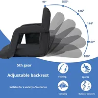 Fauteuil de sol portable en tissu Oxford avec cadre en acier, chauffant, multi-positions, pour extérieur, type canapé relax, avec dossier, idéal pour les gradins de stade