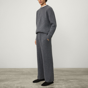 Set Maglione e Pantaloni in Misto Lana Bouclé Mohair con Logo Personalizzato, Maniche <span class=keywords><strong>Raglan</strong></span> Lunghe, Vestibilità Comoda per Uomo - Product Image 1