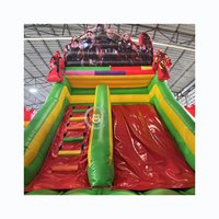 Château gonflable commercial à thème Avengers avec toboggan pour jeux d'enfants